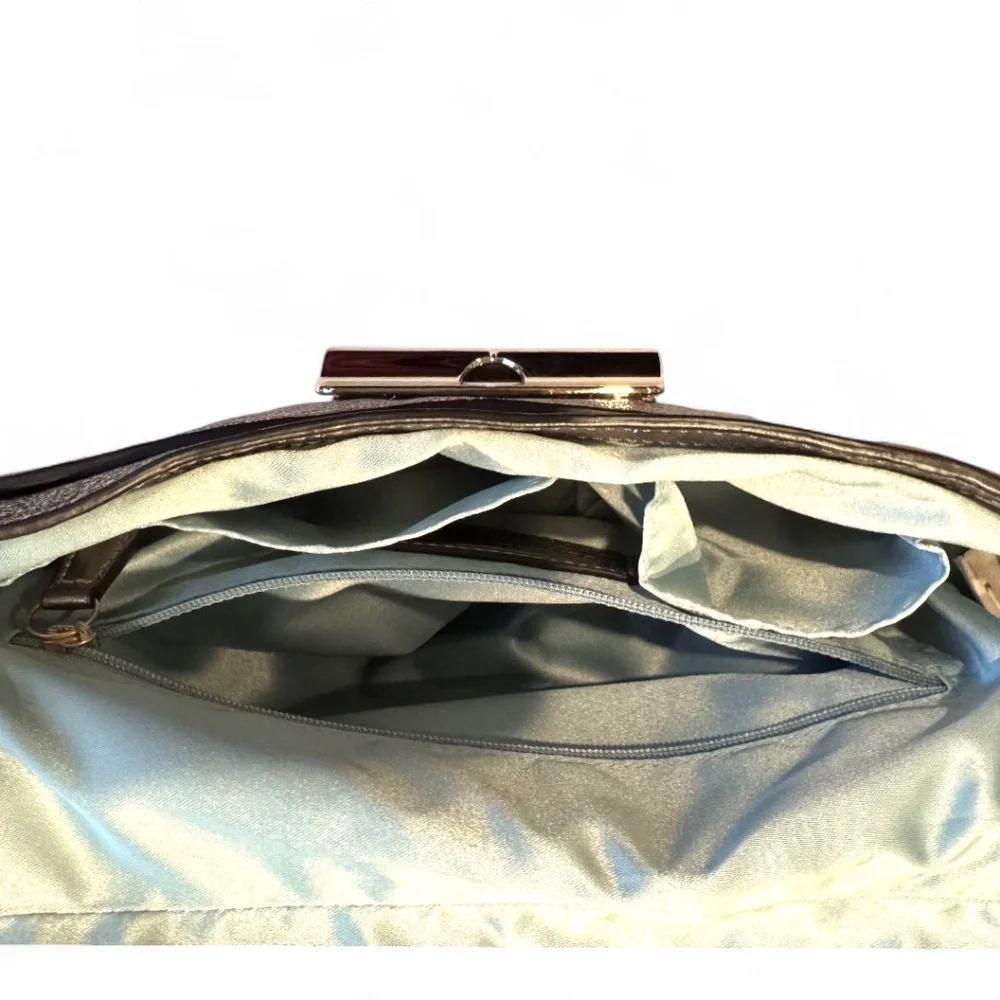 Coach Metallic Bronze Gold Leather Evening Shoulder Bag